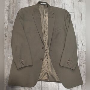 40R Men's Ralph Lauren Blazer Dark Khaki Tan 100% Wool 2 Button Sport Coat
